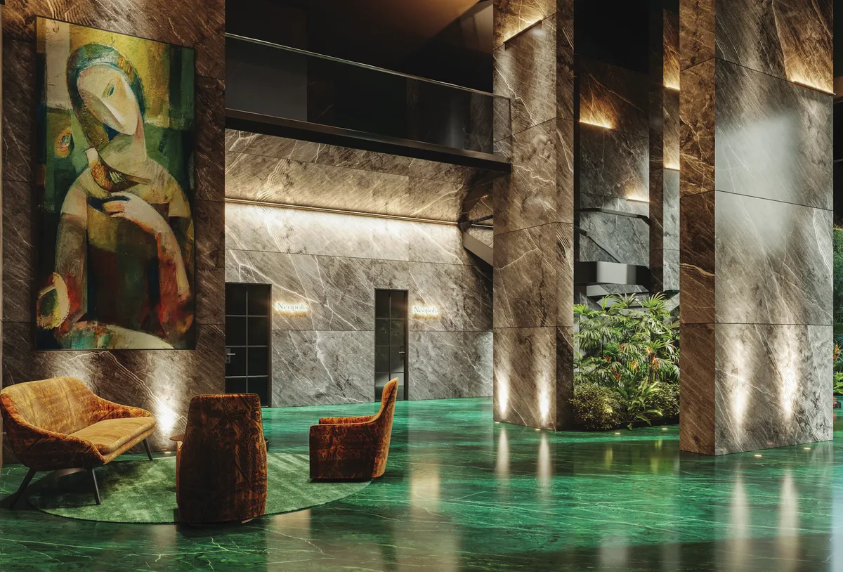 Rise With 9 luxury interior with double-height living room