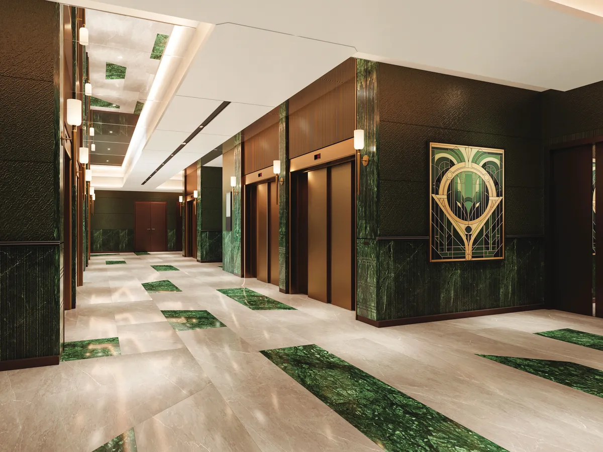 Rise With 9 aerial perspective showing tower placement and site context